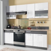 Virtuves komplekts MODENA 220, balts glancēts/grafīts